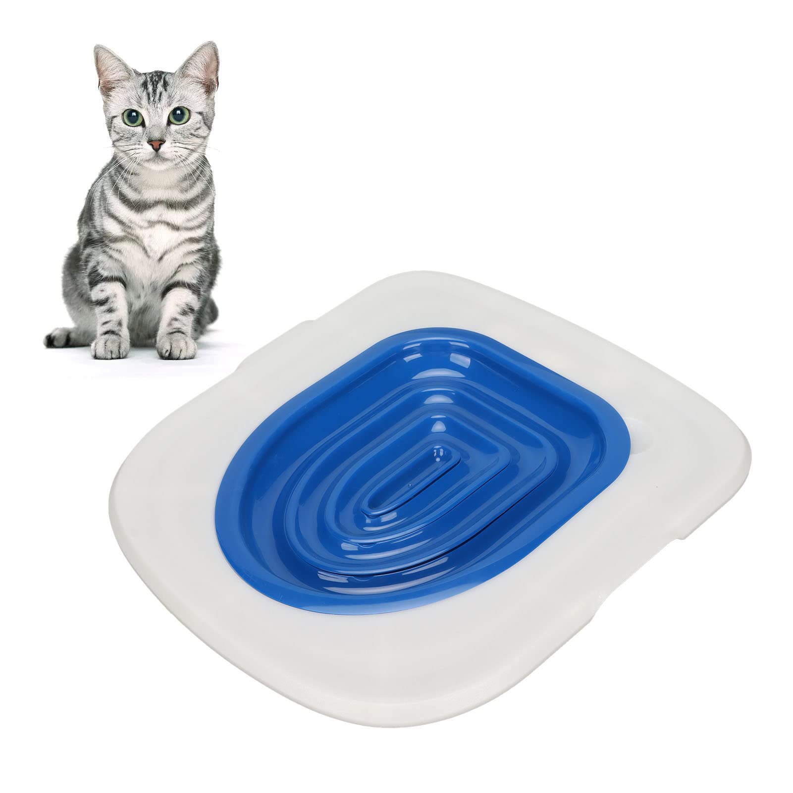 Professional Cat Toilet Training Kit - Teach Your Cat to Use Human Toilet | Step-by-Step Kitty Litter Box Transition System (Blue) | Perfect for Small Bathrooms & Pet Owners Seeking Convenience