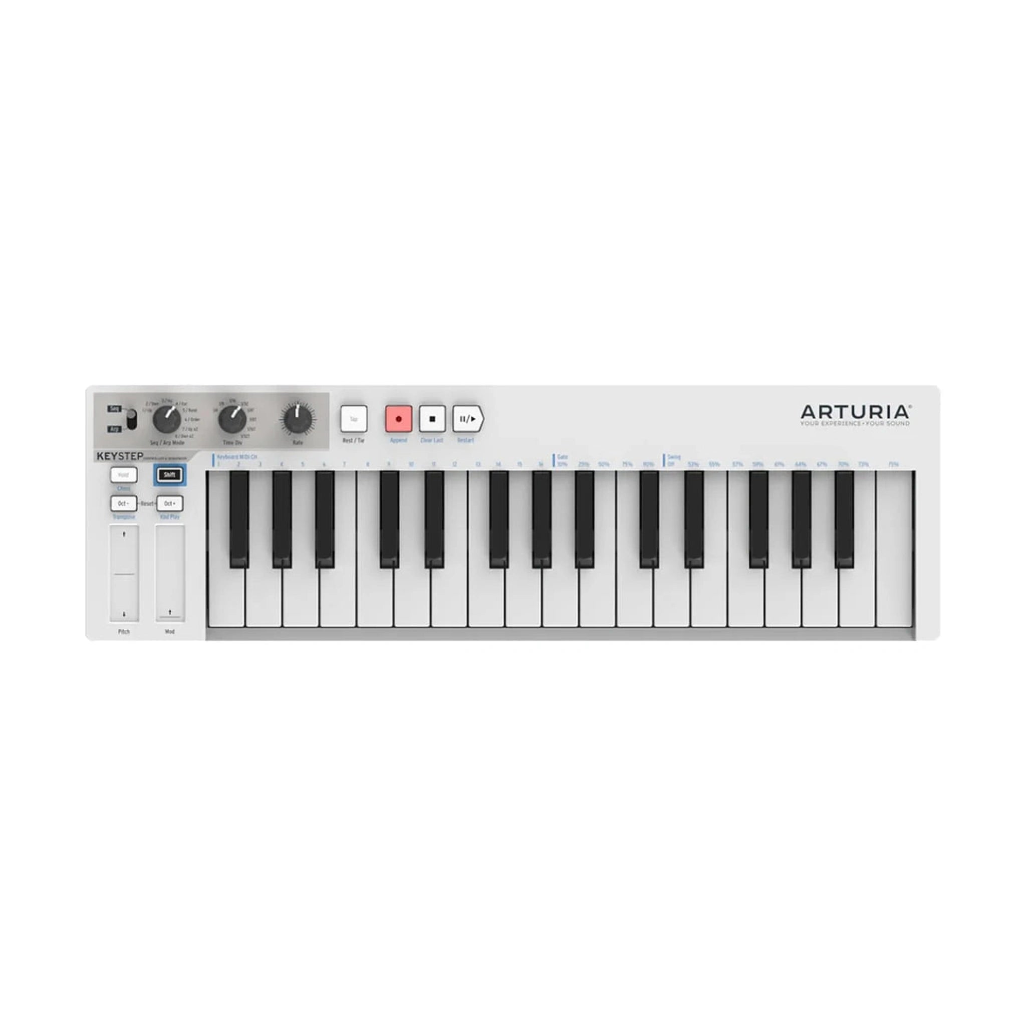 Arturia Keystep 32-Key MIDI Controller Keyboard - White | USB & MIDI Connectivity for Music Production, Live Performance & Studio Recording