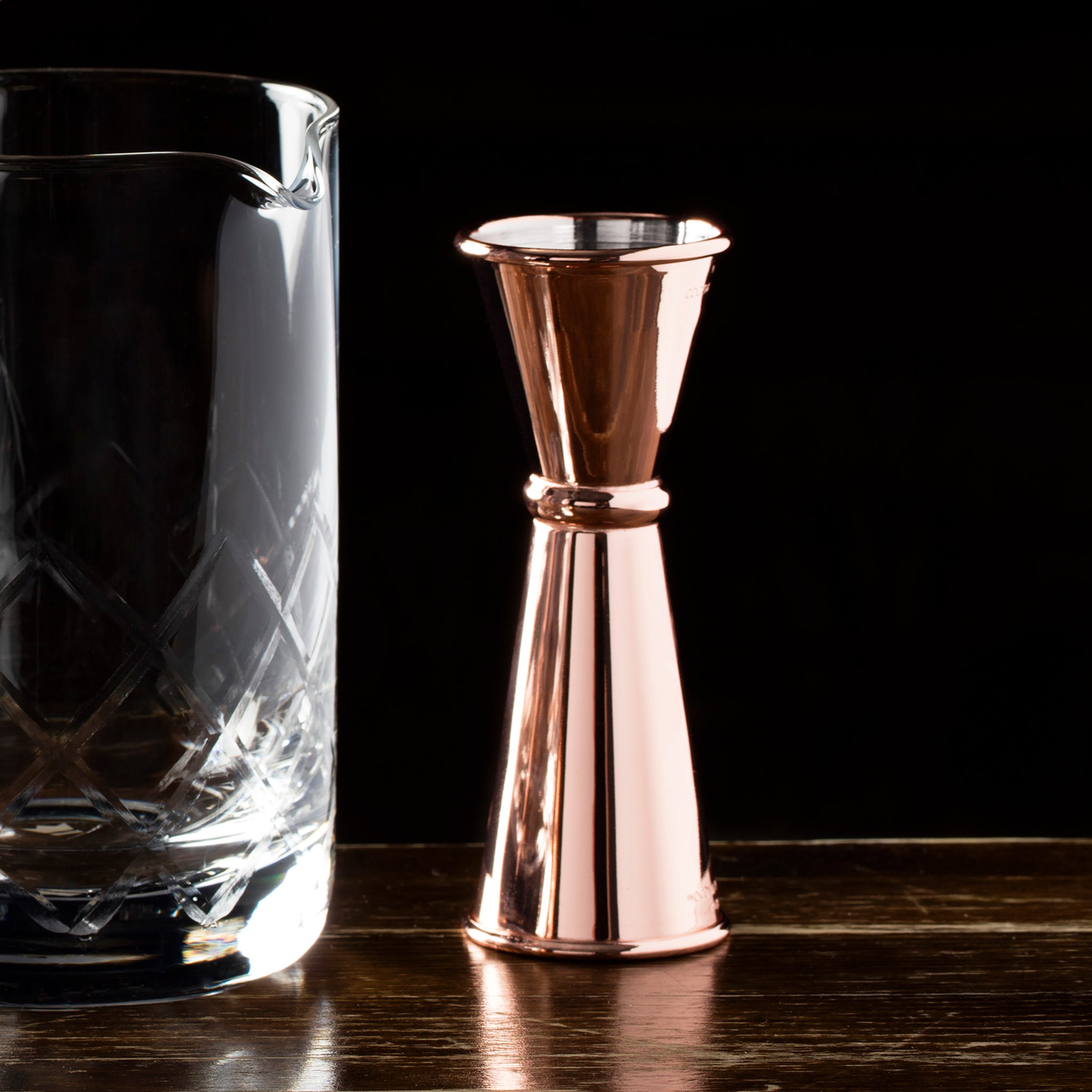 Premium Japanese Style Copper Plated Jigger - 1oz & 1.5oz Double-Sided Measuring Cup for Cocktails, Bartending, and Home Mixology