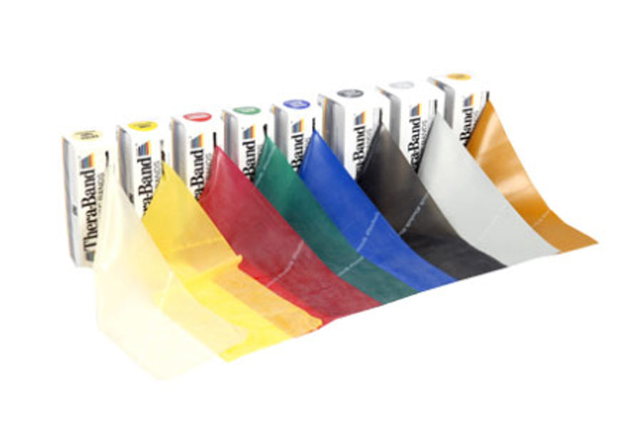 Theraband Flat Resistance Bands - Classic Bulk & Pack Options for Physical Therapy, Home Workouts, and Fitness Training