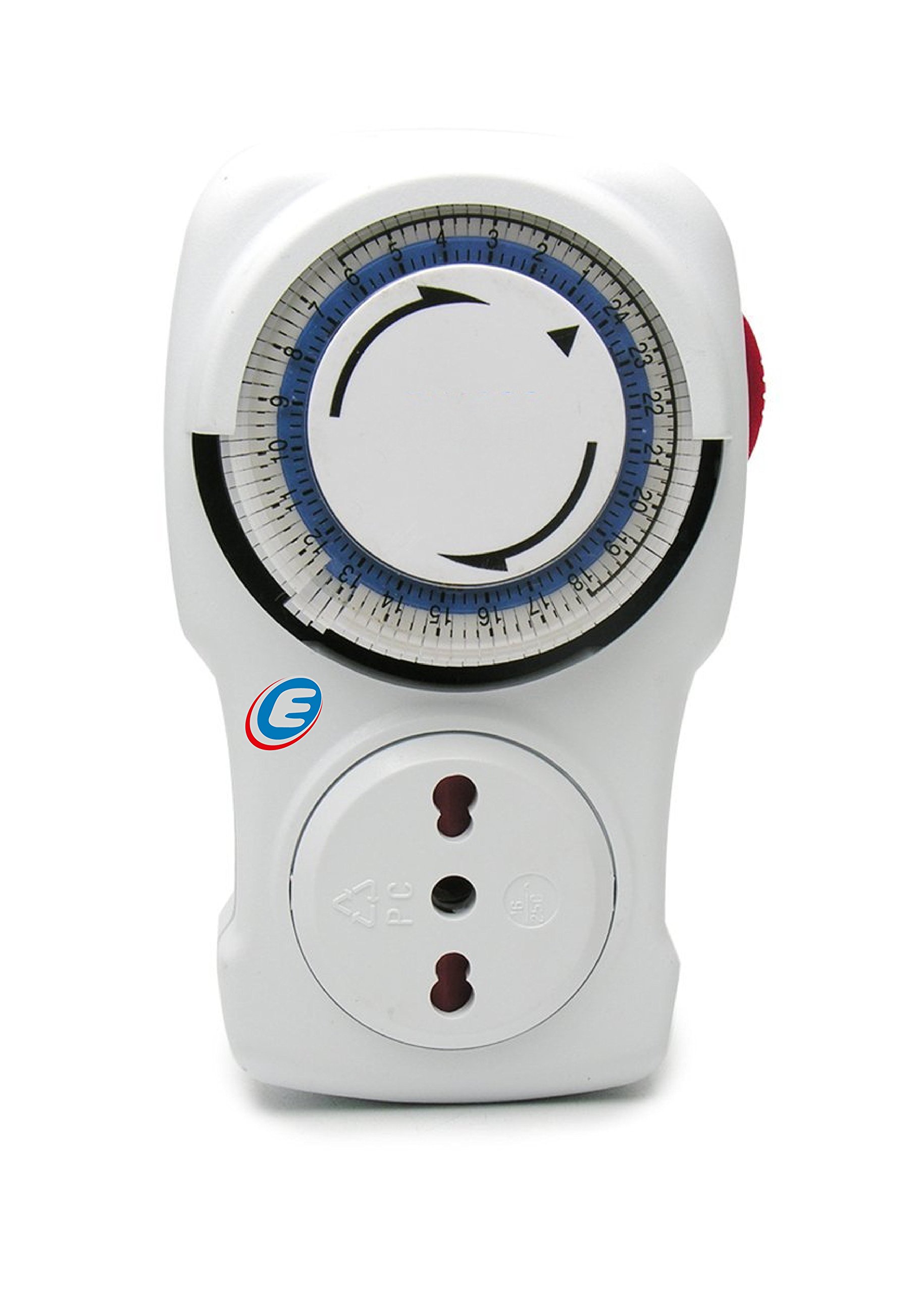 Electraline 58103 Daily Timer Programmer 16A, Blue/White - Perfect for Home Automation, Lighting Control & Appliance Scheduling