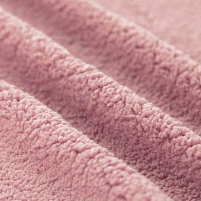 Soft Pink Curly Teddy Sherpa Fleece Blanket - Cozy Plush Throw for Winter, Bedroom, Couch & Travel - Ultra Warm & Luxurious