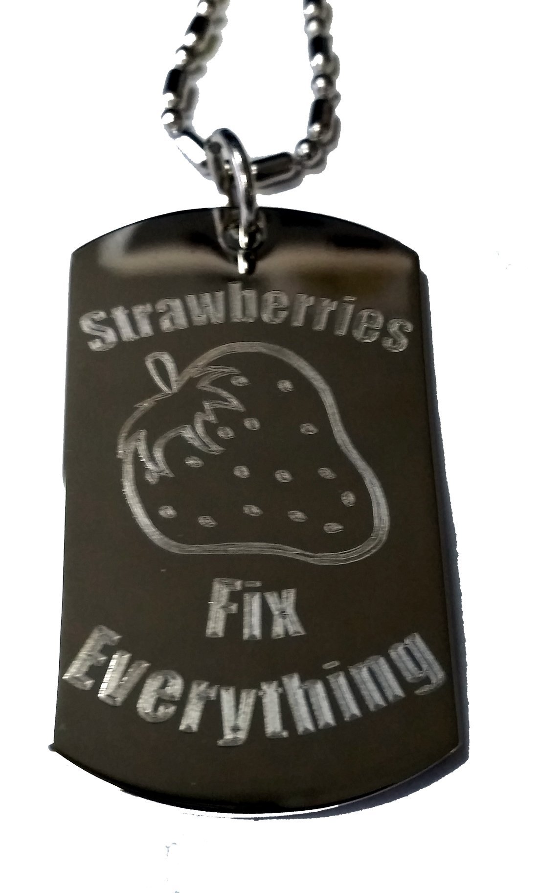 Shark Strawberry Hat & Military Dog Tag Necklace with Luggage Chain - Stylish Accessory for Travel, Outdoor Adventures & Casual Outfits
