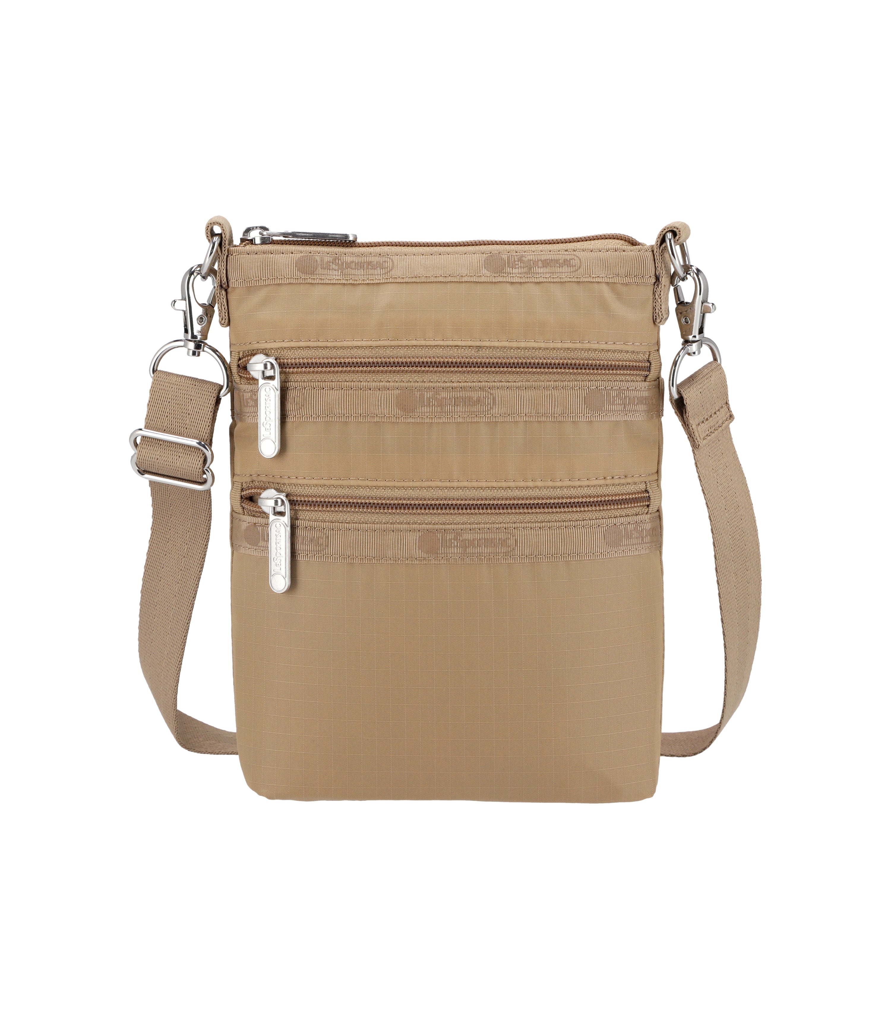 Stylish 3-Zip Crossbody Bag in Provincial Beige - Fashionable & Functional Purse for Women | Perfect for Travel, Shopping & Everyday Use (Model 4007 U202)