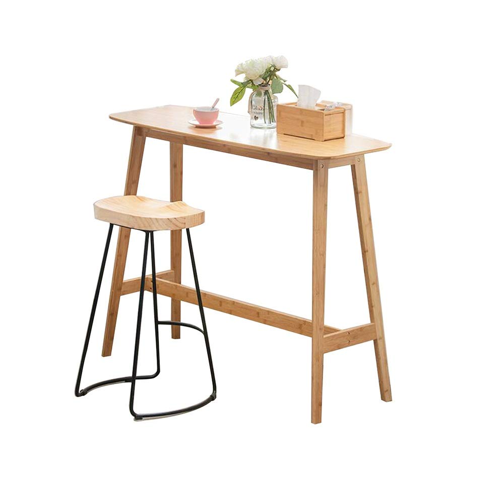 XIAOYAN Bamboo End Table - Wooden Study Desk, Bar Counter & Dining Table with 3 Size Options (Table+Chair) - Perfect for Home Office, Kitchen & Living Room