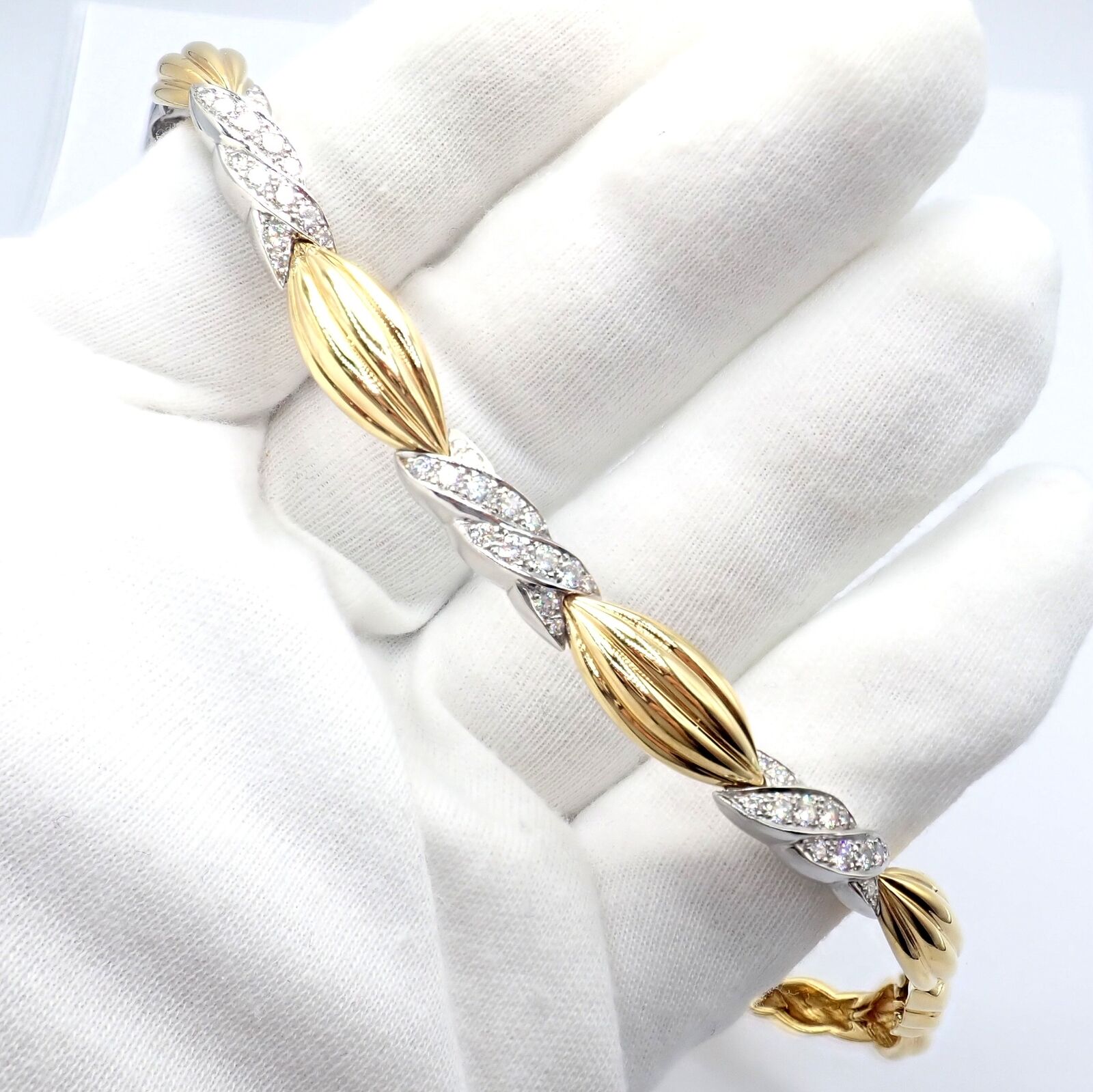 Authentic Tiffany & Co 18k Yellow & White Gold 4 Carat Diamond Candy Necklace - Elegant Jewelry Gift for Women, Perfect for Anniversaries & Special Occasions