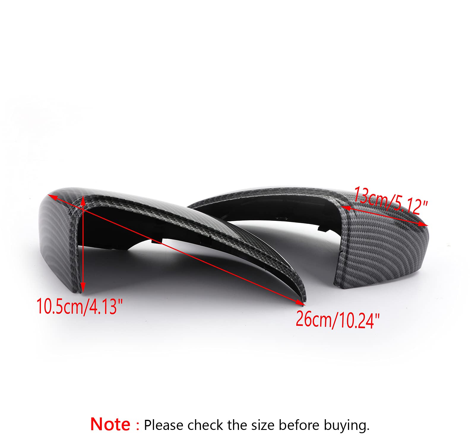 VW Golf MK6 2010-2013 Car Side Mirror Cover Caps Replacement - Pair for Driver & Passenger Side - Durable ABS Plastic Exterior Accessories for Enhanced Style & Protection