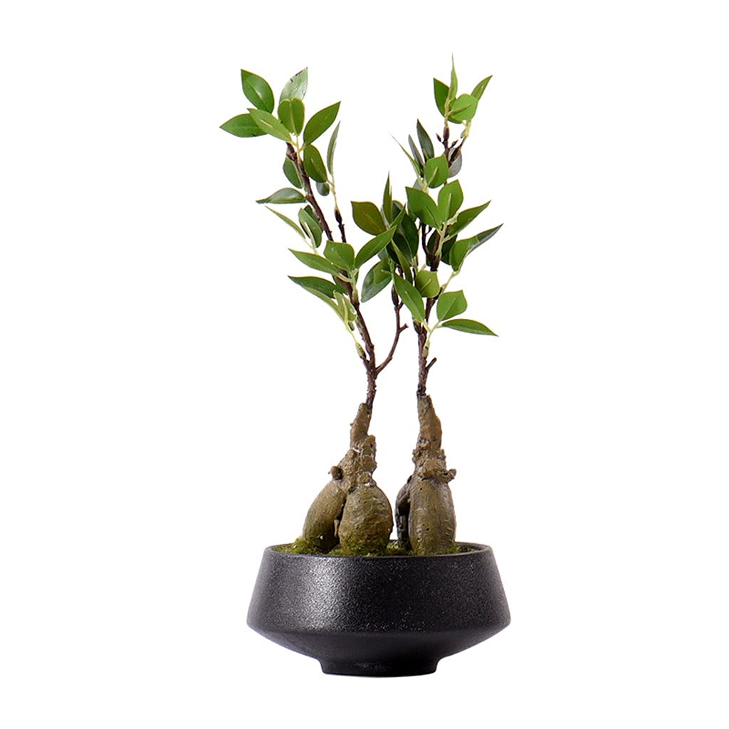 YZERTLH Artificial Bonsai Tree - Modern Fake Green Plant for Home, Office, Porch Decor | Realistic Potted Simulation Plant for Indoor & Outdoor Decoration | Perfect for Living Room, Desk, Patio & Wedding Centerpieces