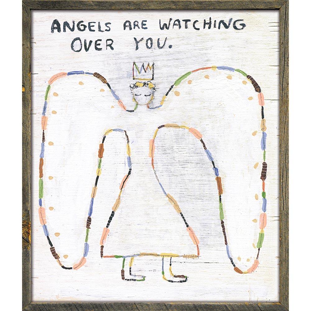 Angels Are Watching Art Print - Beautiful Angel Wall Decor for Home, Bedroom & Office - Inspirational Christian Gift & Spiritual Decor