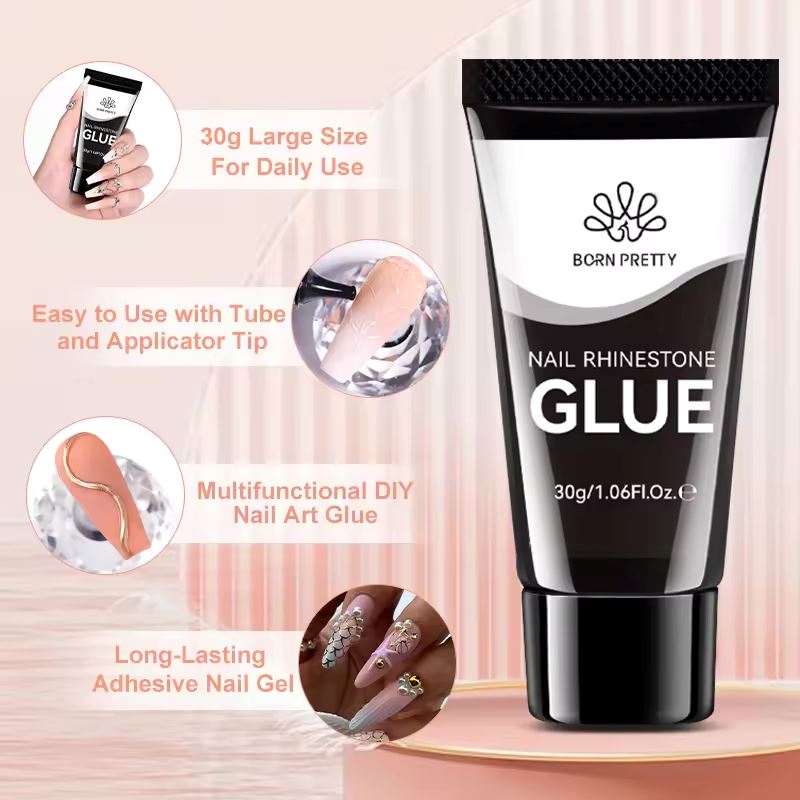 Best Nail Rhinestone Glue - Strong & Quick Drying Adhesive for Nail Art, Gems & Decorations - Perfect for DIY Manicures, Salon Nail Designs & Special Occasions