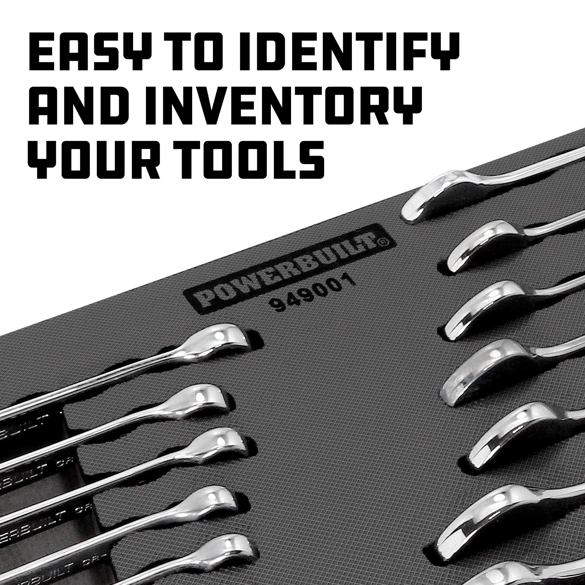 Powerbuilt 16-Piece Metric Combination Wrench Set - Box & Open End - Pro Tech Tool Series with Organization Tray (949001) - Perfect for Automotive Repair, Machinery Maintenance & DIY Projects