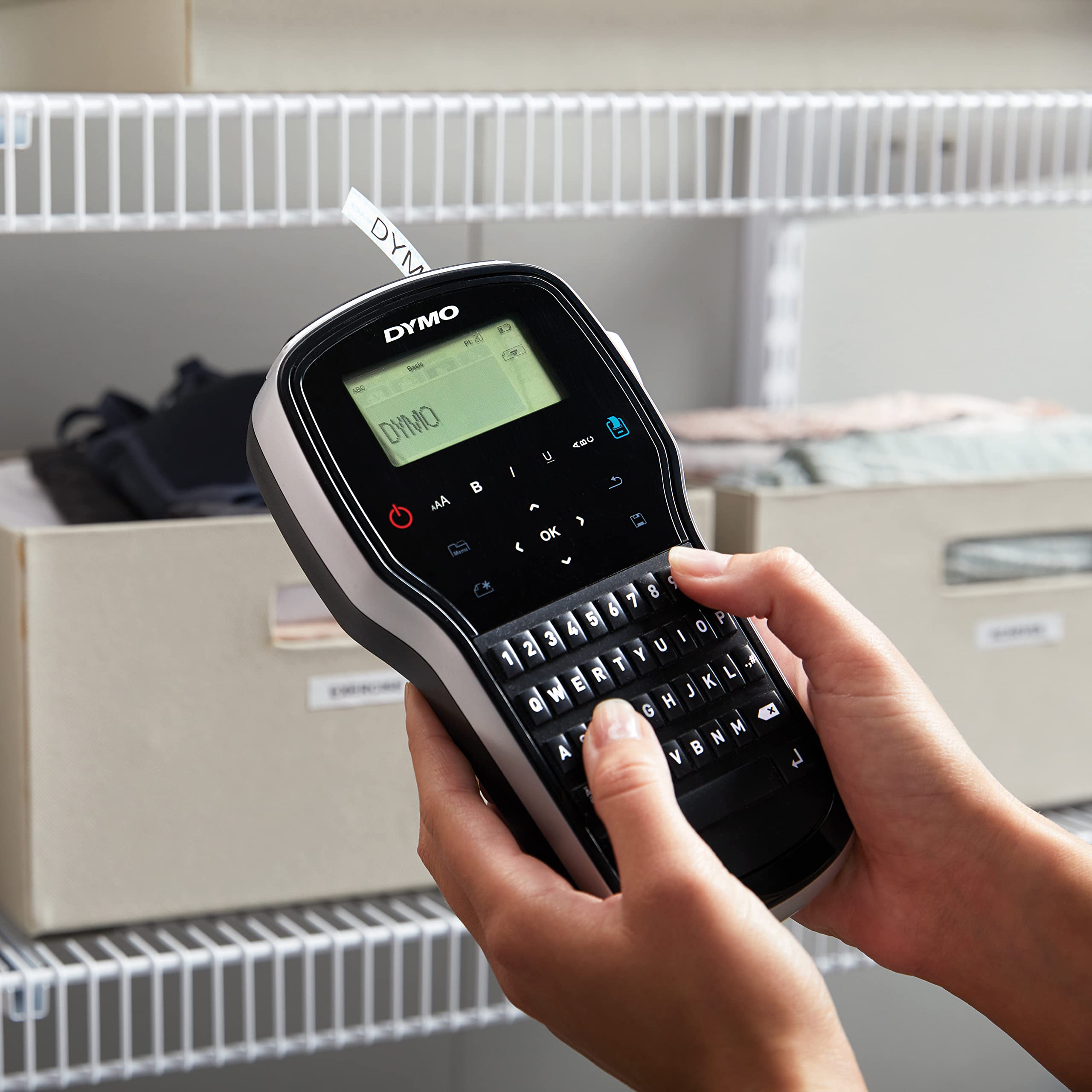 Dymo S0968960 Label Manager 280 Portable Label Maker with QWERTY Keyboard - Black (UK Plug Included) | Perfect for Office Organization, Shipping Labels & Home Storage