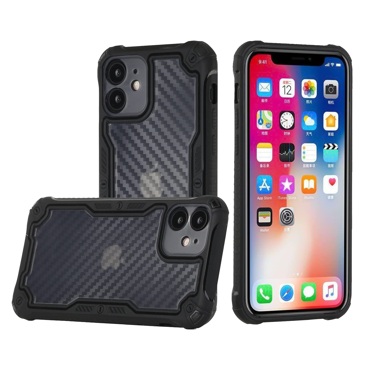Premium Carbon Fiber Hybrid Case for iPhone 13 Pro Max - Slim Protective Cover with Shock Absorption | Perfect for Work, Travel & Outdoor Activities