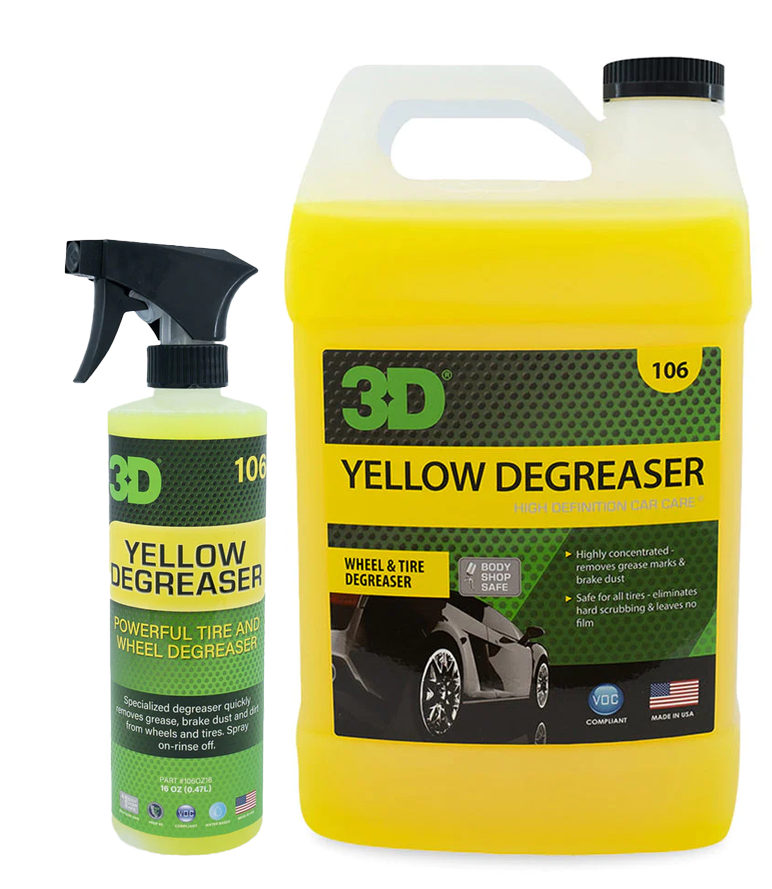 3D Yellow Degreaser Wheel Cleaner - Heavy Duty Brake Dust Remover for Car & Truck Rims - Safe for Alloy Wheels - Perfect for Auto Detailing & Car Wash