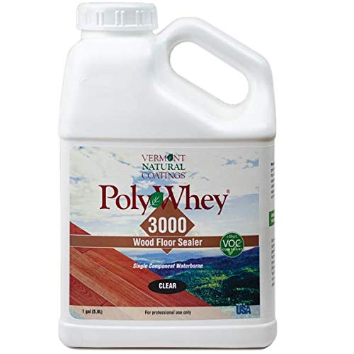 Vermont Natural Coatings PolyWhey 3000 Professional Clear Wood Floor Sealer - 1 Gallon - Eco-Friendly, Durable Finish for Hardwood Floors - Ideal for Homes, Offices & High-Traffic Areas