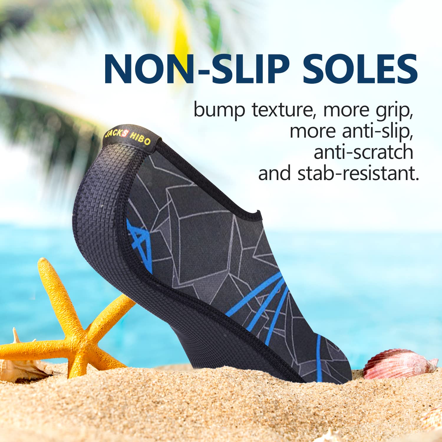 JACKSHIBO Water Shoes for Women & Men - Quick-Dry Swim Shoes, Aqua Socks for Swimming, Beach, Pool, Yoga & Surfing | Cruise Essentials & Water Activities