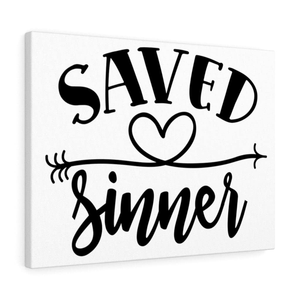 Christian Wall Art Print - Saved Sinner Heart Scripture Decor - Ready to Hang Home & Church Decor - Perfect for Bible Study Rooms, Prayer Spaces & Christian Gift Giving