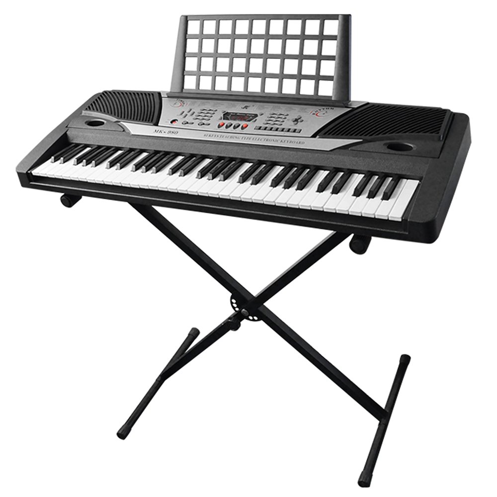 61-Key Electronic Piano Keyboard with LCD Display & X Stand - Portable Digital Piano for Beginners, Includes Sheet Music Stand & Manual - Perfect for Home Practice, Music Lessons & Gift Giving (37