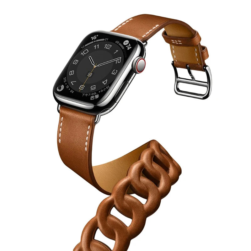 Stylish Double Wrap Leather Bracelet for Women - Elegant Gourmette Design | Perfect for Casual, Office & Date Night Outfits