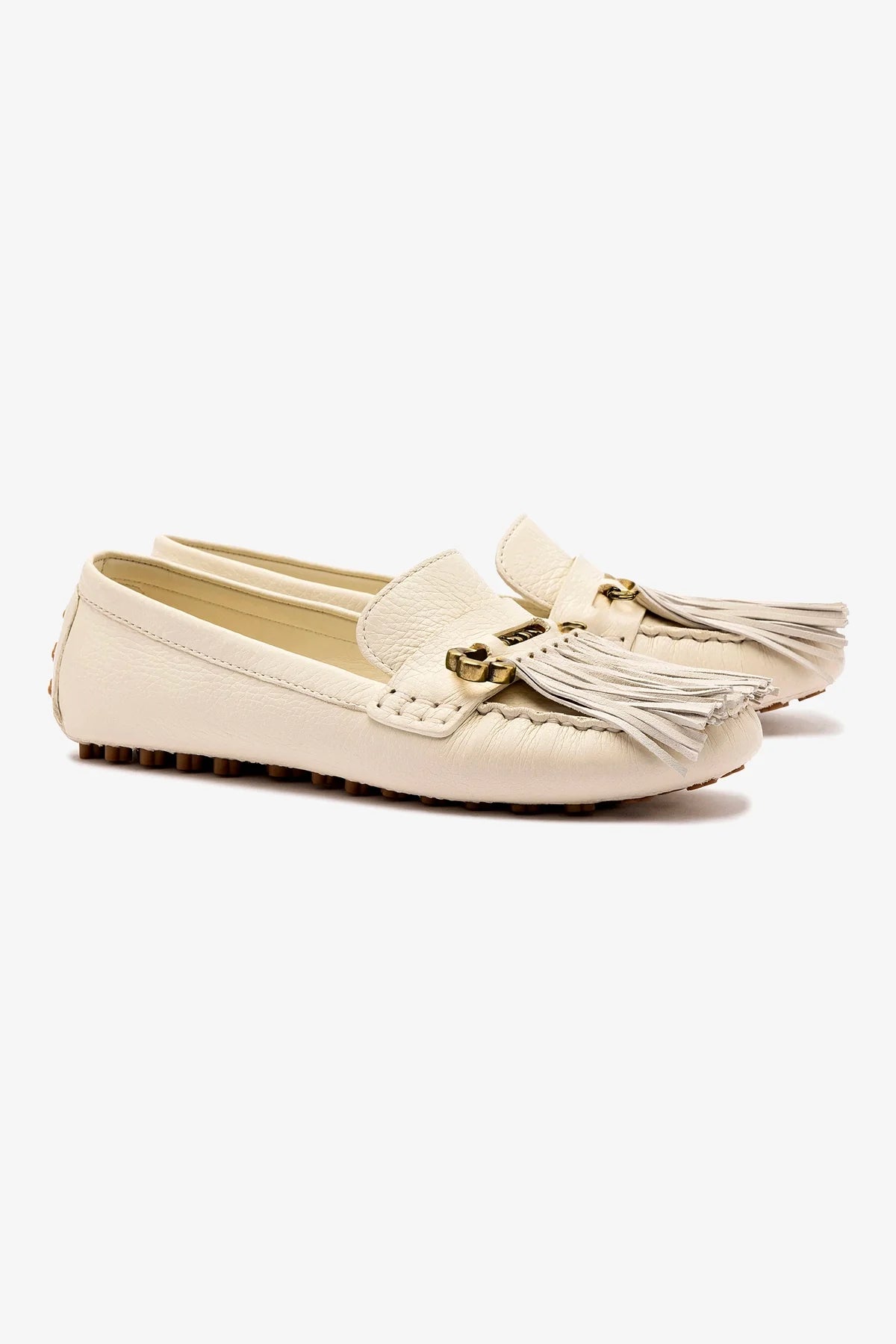 Joy Moccasin Slippers for Women - Soft Ivory Leather Indoor/Outdoor House Shoes - Cozy Comfort for Home, Lounge & Travel