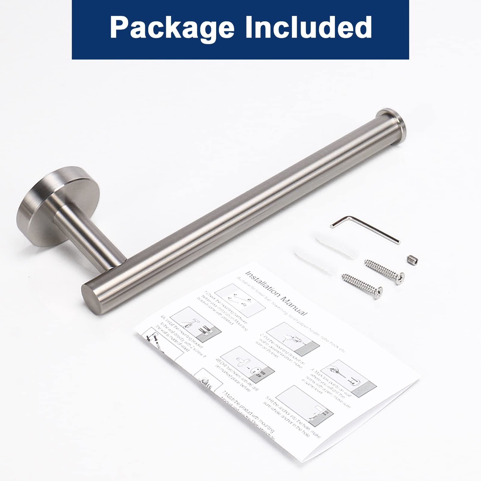 NearMoon 9 Inch Stainless Steel Towel Ring Holder - Brushed Nickel Wall Mounted Bathroom Towel Rack, Rustproof Thickened Design for Kitchen & Bathroom Decor, Contemporary Style Bath Accessories (1 Pack) - Perfect for Guest Bathrooms, Spa Retreats & Modern Home Decor