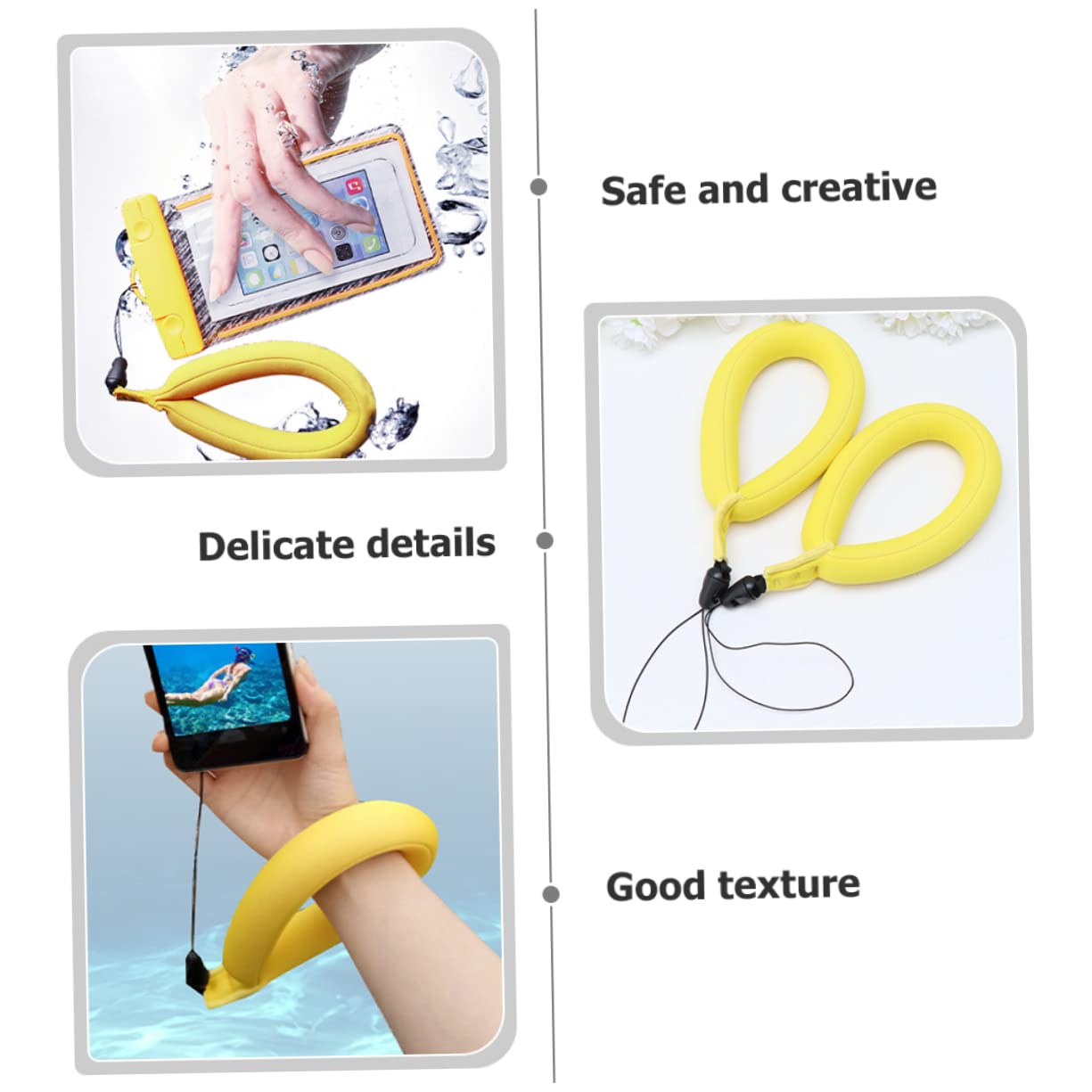 **KONTONTY Multi-Function Camera Float Wrist Strap - Waterproof & Durable for DSLR, Mirrorless, Action Cameras - Perfect for Swimming, Kayaking, Beach & Outdoor Photography (Yellow)**