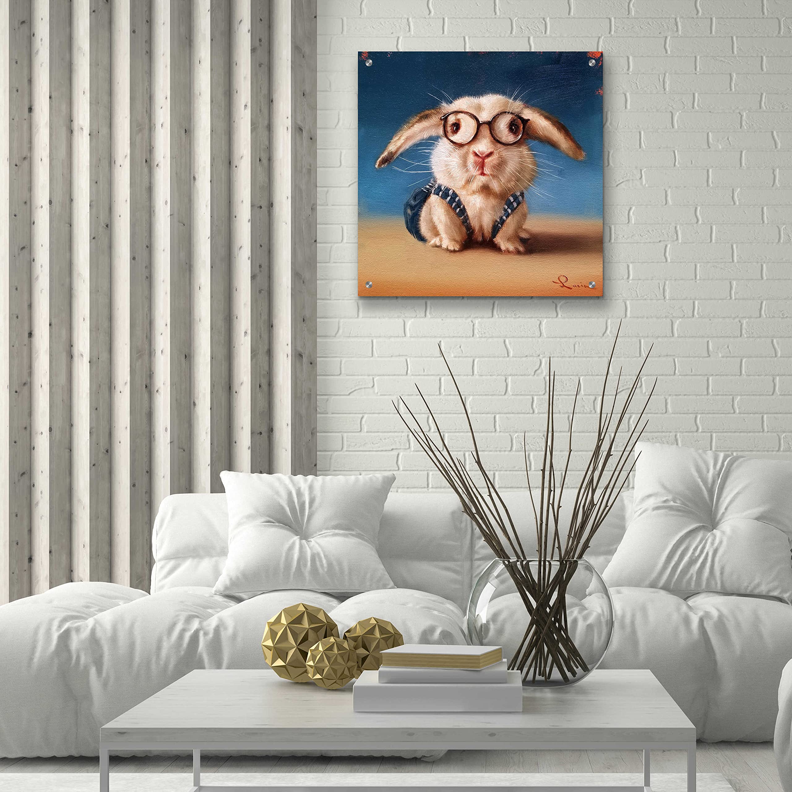 Lucia Heffernan 'Back to School' Acrylic Glass Wall Art - 24x24 Inch Modern Canvas Painting for Home & Office Decor - Perfect for Classrooms, Kids Rooms and School Themed Spaces