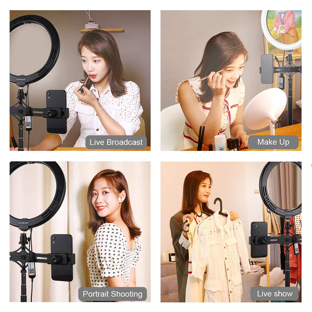 FARUTA 10.2 Inch Dimmable LED Ring Light with Tripod Stand & Dual Phone Holders - Perfect for Selfies, Vlogging, Live Streaming, YouTube Videos, TikTok Content Creation, Makeup Application and Professional Photography Lighting