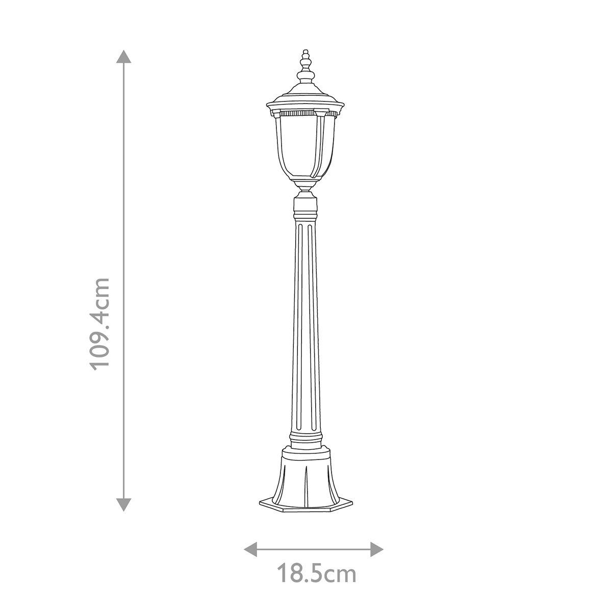 Cleveland 1 Light Small/Medium Outdoor Pillar Lantern in Weathered Bronze - IP44 Rated Weatherproof - Perfect for Porch, Garden, and Pathway Lighting