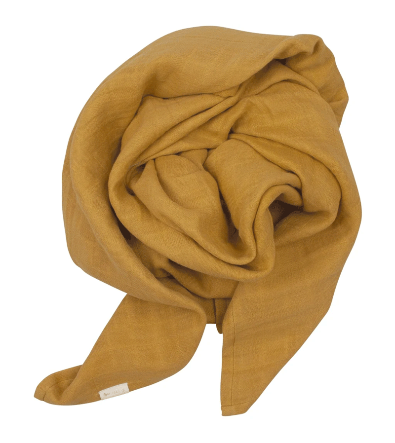 Fabelab Ochre Muslin - Soft Organic Cotton Baby Swaddle Blanket for Newborns | Perfect for Swaddling, Nursing, and Stroller Cover