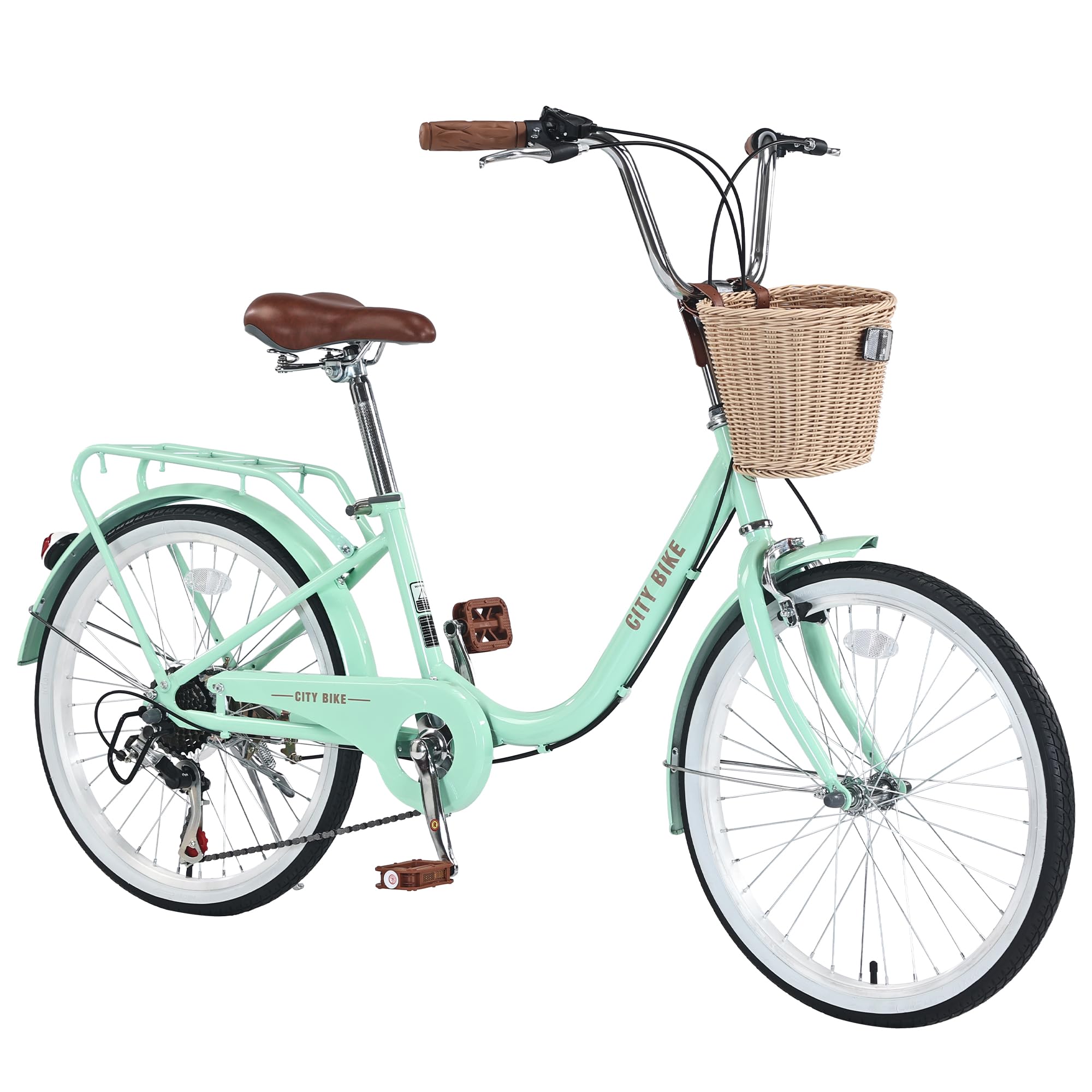 22/26 Inch Women's Beach Cruiser Bike - 7-Speed Hybrid Commuter Bicycle for Women & Men, Perfect for City Riding & Leisure - Available in 4 Colors | Ideal for Daily Commute, Weekend Rides & Beach Outings