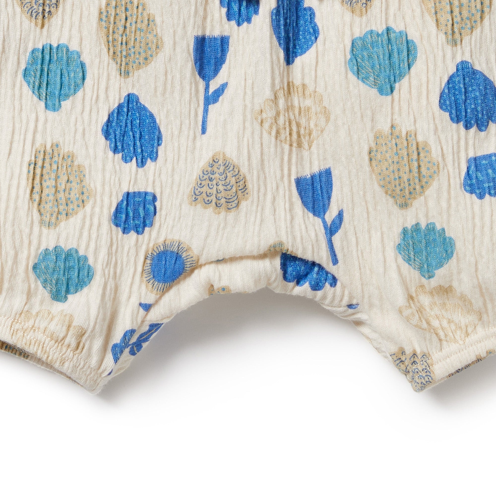 Ocean Breeze Crinkle Bloomer Shorts for Baby Girls - Soft Cotton Bloomer Shorts with Elastic Waist - Perfect for Playtime, Beach & Summer Outfits
