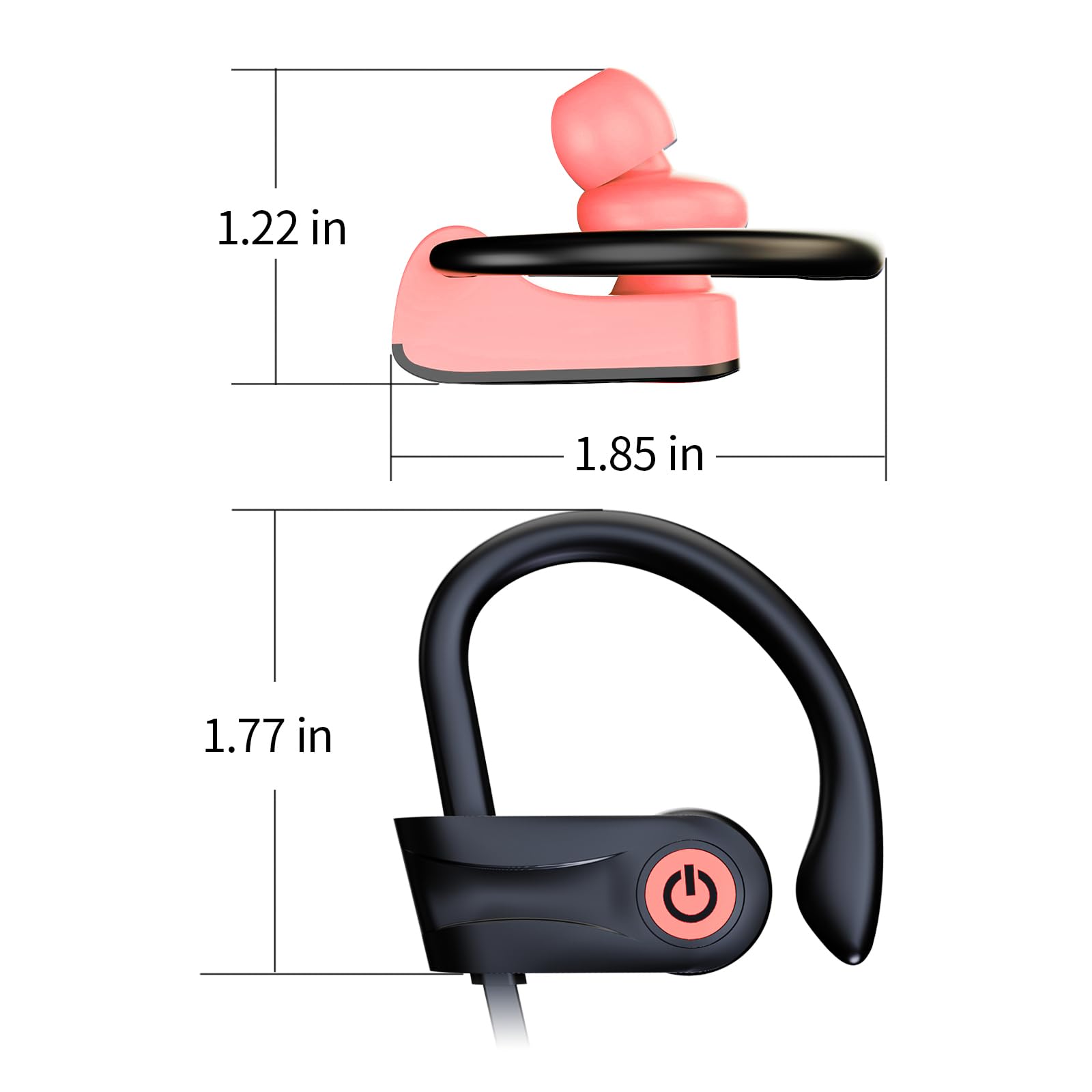 Boean Bluetooth 5.3 Wireless Earbuds - 16H Playtime, HD Deep Bass, IPX7 Waterproof, Noise Cancelling Headphones for Running, Gym & Workout | Sports & Travel Headset