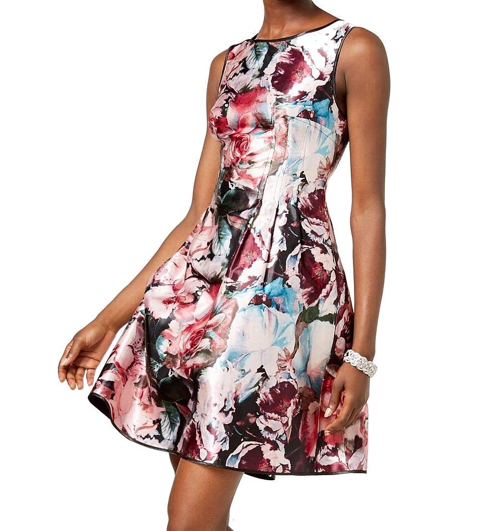 LAUNDRY BY SHELLI SEGAL Women's Floral Print Fit & Flare Dress - Elegant Summer Dress for Parties, Weddings & Date Nights