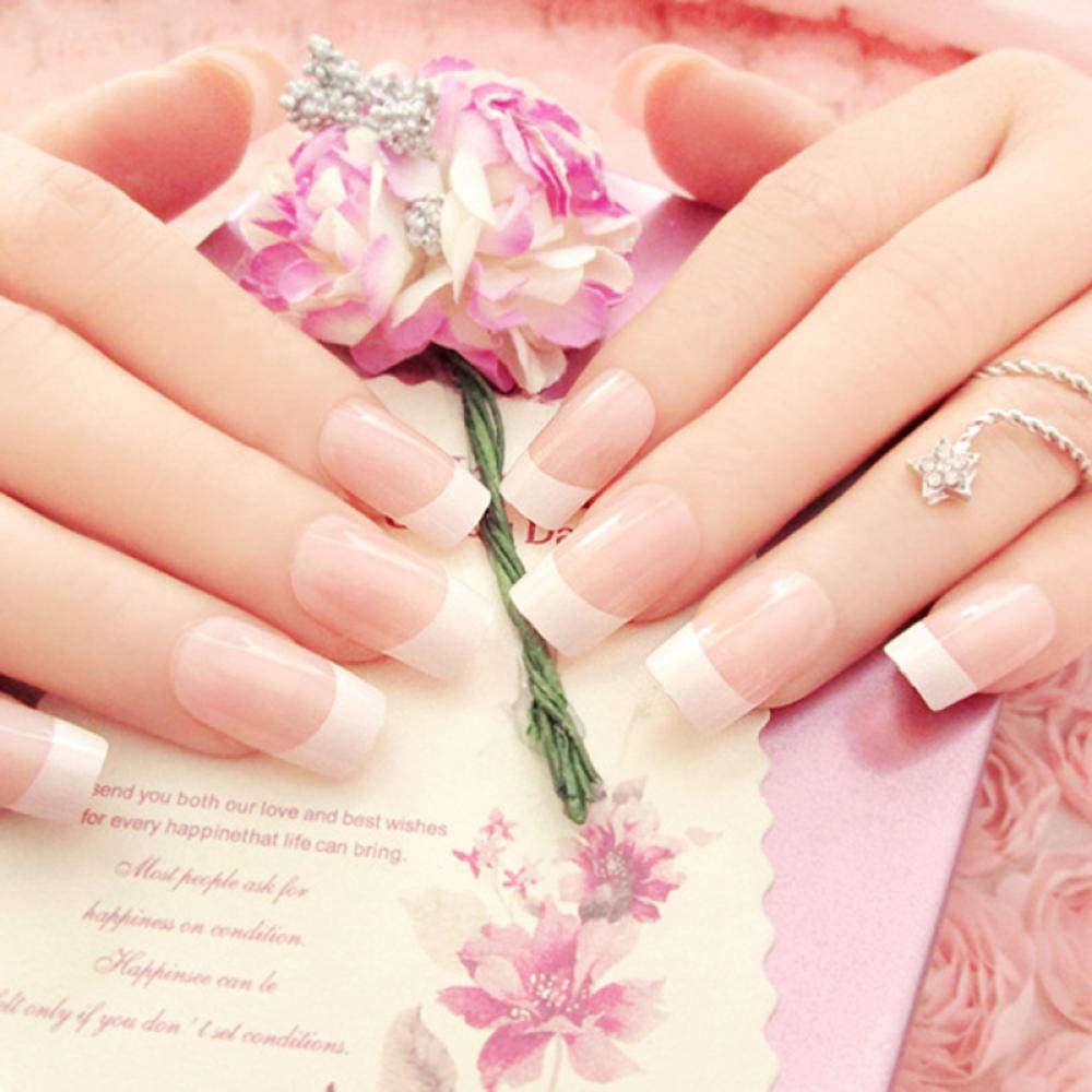 24PCS HUIL False Nails - Long Ballerina Fake Nails with Nail Art Designs, Manicure Accessories for Women | Perfect for Parties, Weddings & Special Occasions