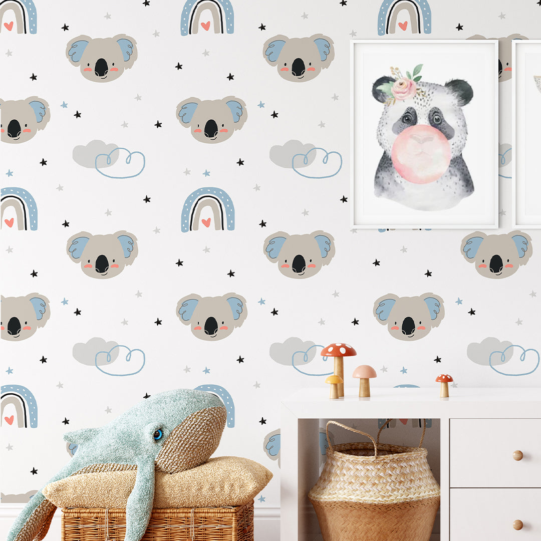 Cute Koala Wallpaper CC237 - Adorable Animal Wall Decals for Nursery, Kids Room & Home Decor - Perfect for Bedroom, Living Room & Playroom