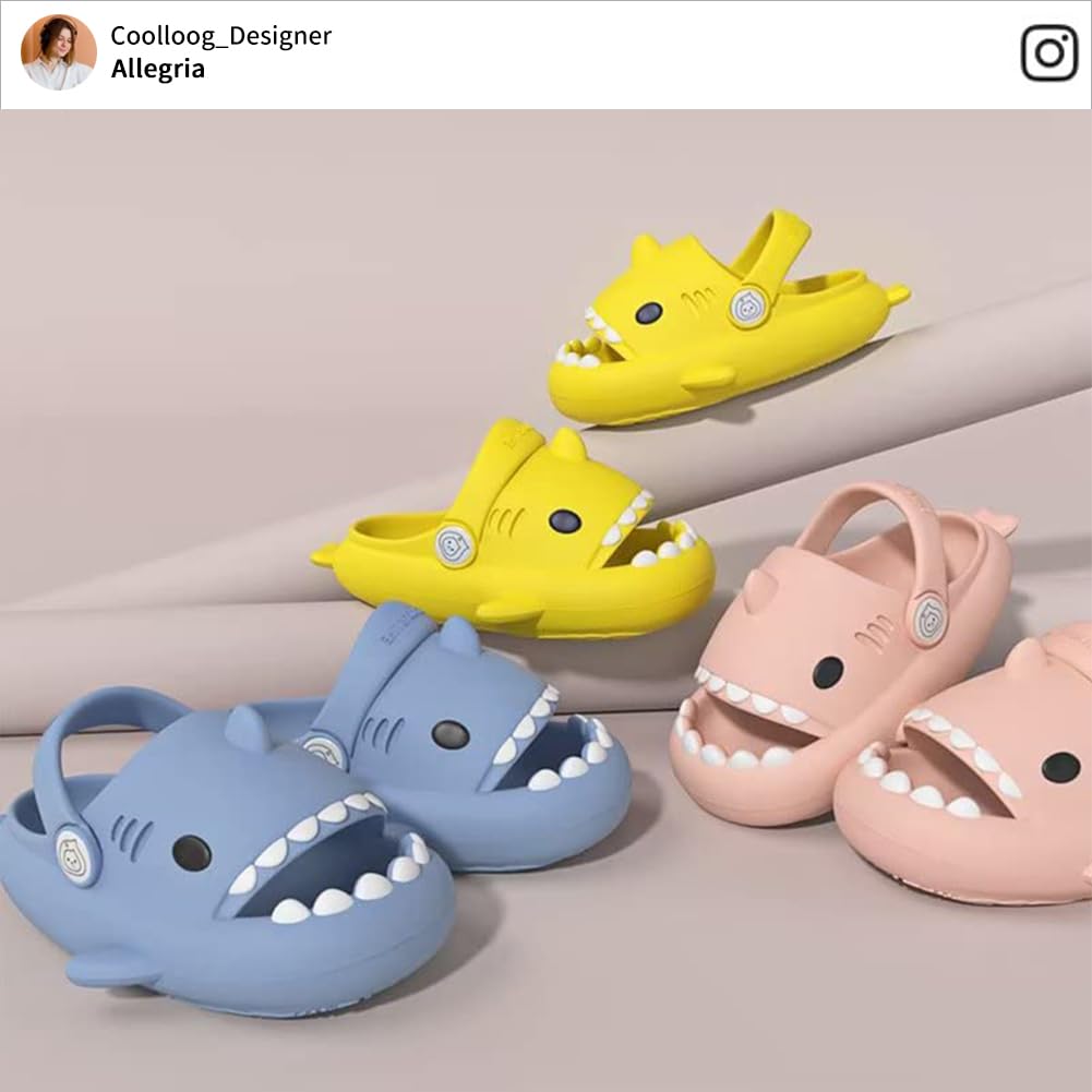 **Kids Shark Slides for Toddlers - Cute Cartoon Summer Cloud Slippers for Boys & Girls - Non-Slip Beach, Pool & Shower Shoes - Perfect for Outdoor Play, Swimming & Bath Time**