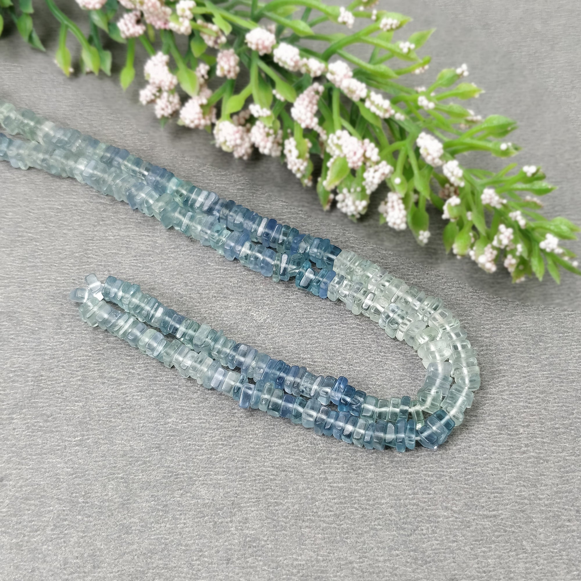 Natural Green Fluorite Gemstone Loose Beads - Untreated Square Heishe Statement Beads (16 Pieces) for Jewelry Making, DIY Crafts, and Healing Crystal Bracelets