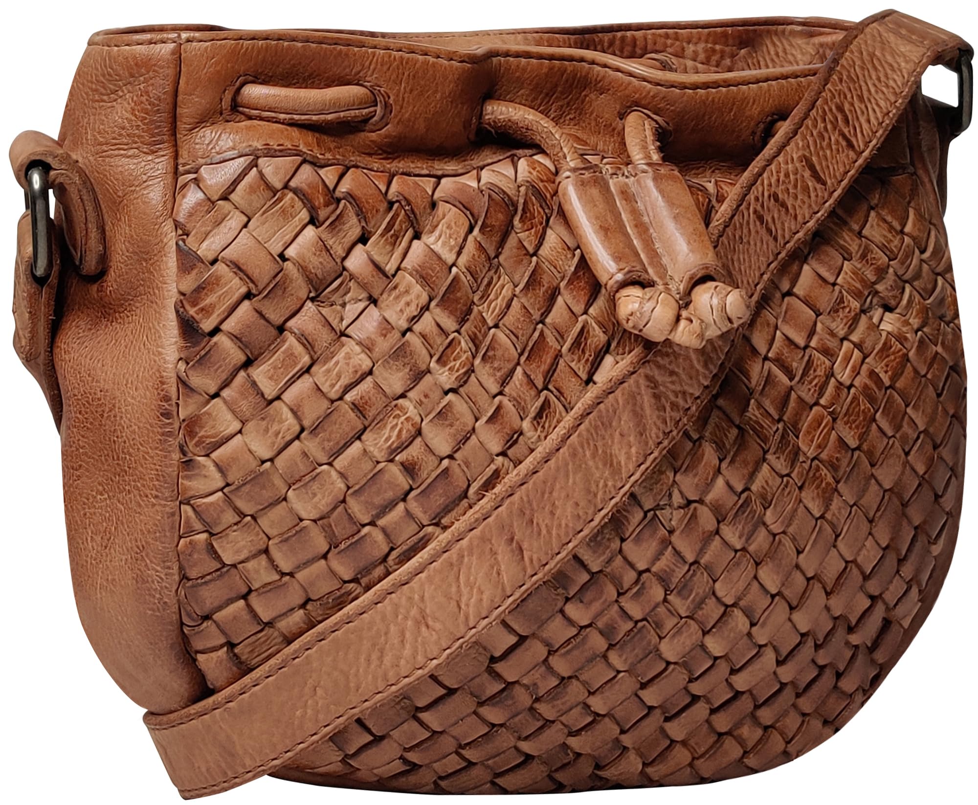 Women's Vintage Leather Crossbody Bag - Braided Boho Purse with Adjustable Strap - Perfect Christmas Gift for Her, Ideal for Travel, Shopping & Everyday Use