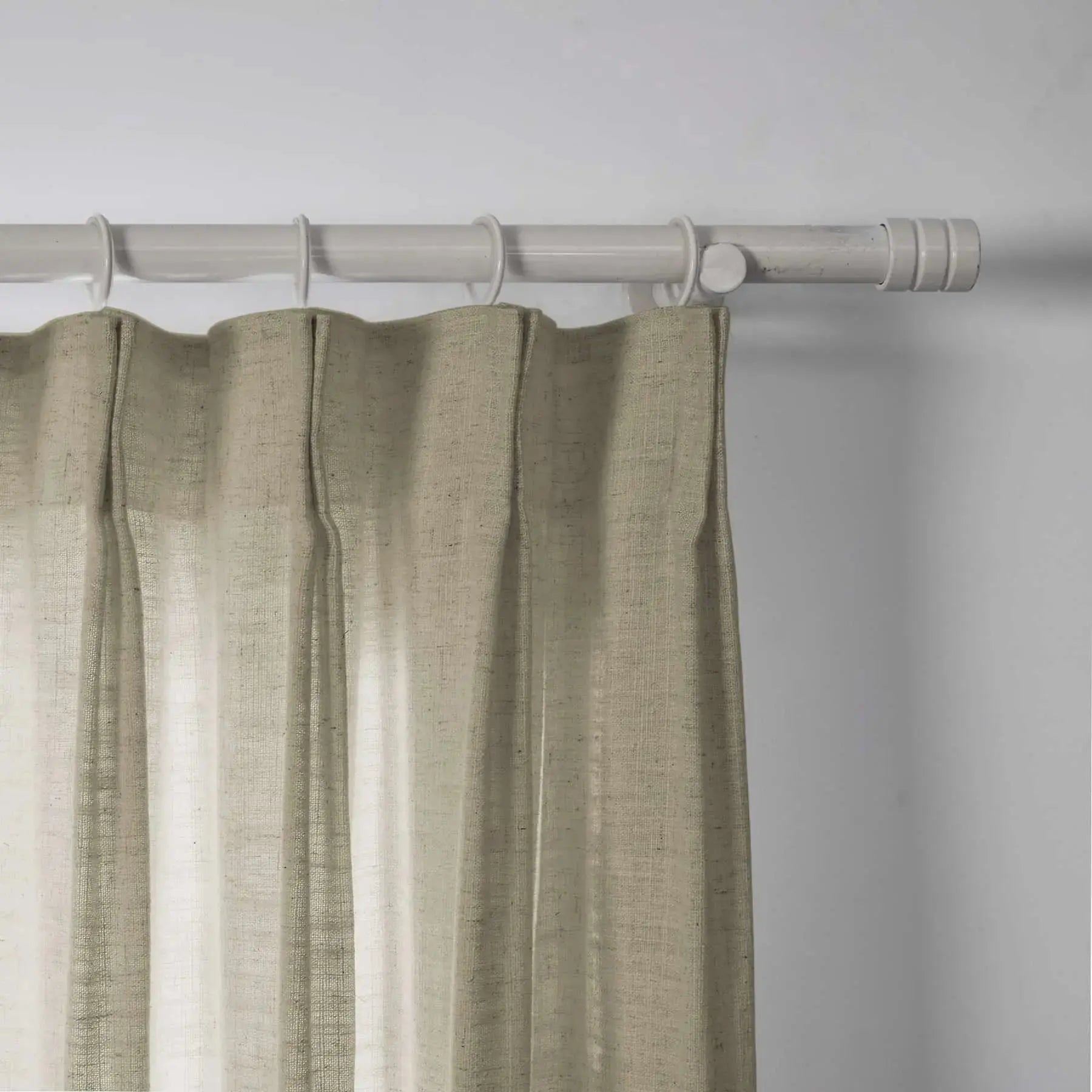 Linen Pleated Cafe Curtains for Kitchen Windows - Elegant Semi-Sheer Window Treatment for Coffee Shops, Restaurants & Home Decor