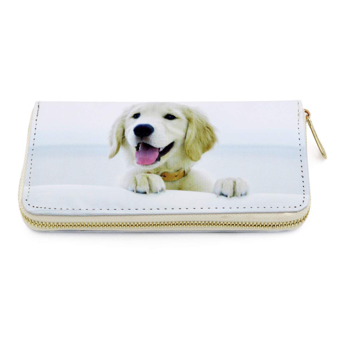 Premium PU Leather Zip Around Wallet for Puppies & Kitties - Cute Animal Print Design - Perfect for Pet Lovers & Gift Giving
