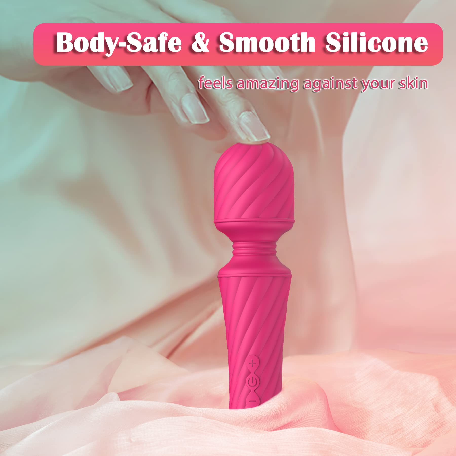 Rose Wand Massager - Powerful Rechargeable Clitoral Vibrator for Women & Couples, Discreet & Quiet Adult Sex Toy - Perfect for Solo Play, Couples Intimacy & Sensual Massage