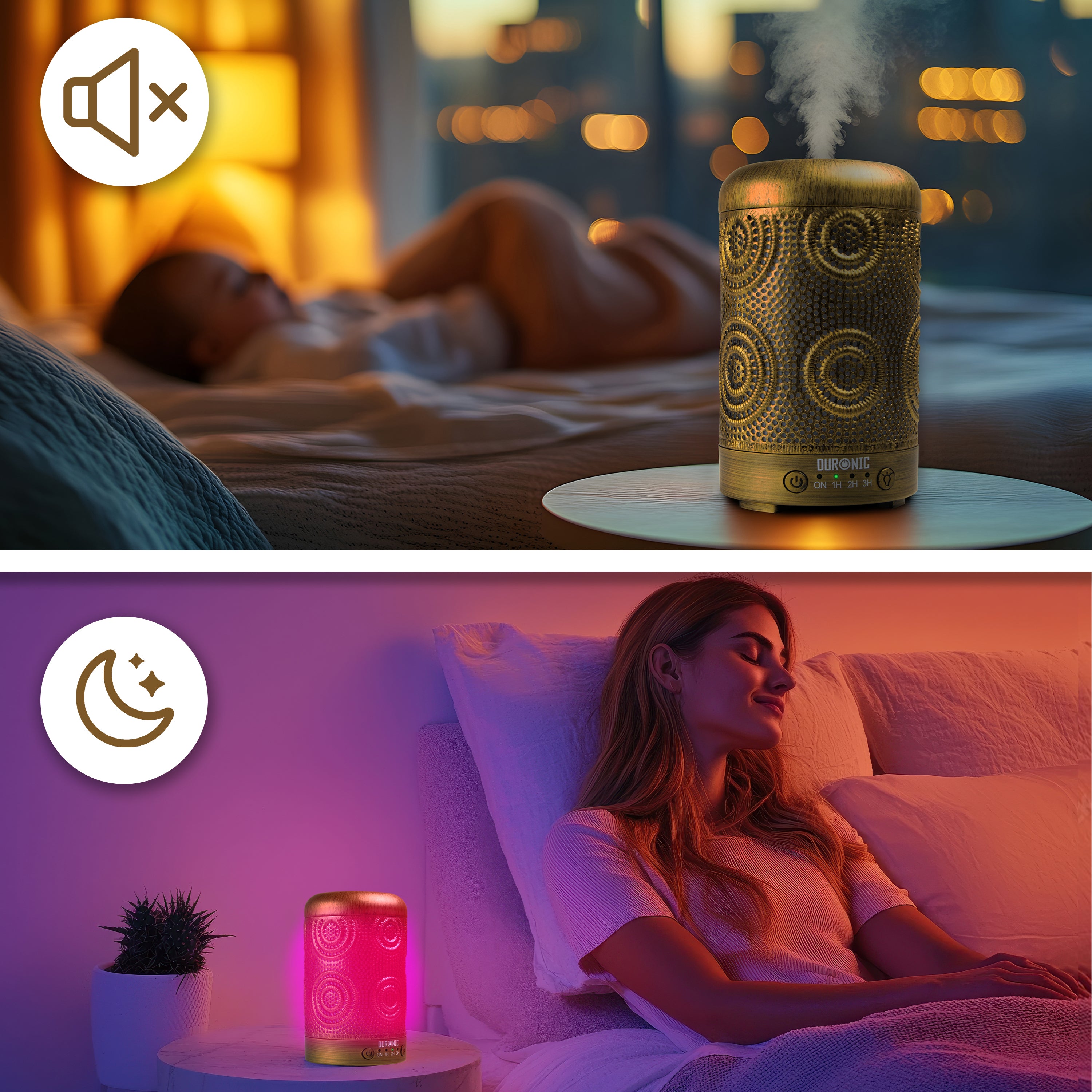 Duronic AD41 100ml Electric Aroma Diffuser with 7 Color LED Lights - Essential Oil Diffuser & Humidifier for Home, Office, Bedroom, Spa - Perfect for Relaxation, Sleep & Stress Relief