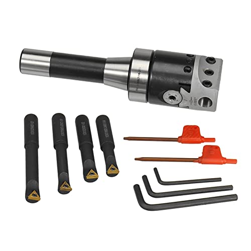 2 Inch Boring Head Set with R8 Shank Holder & Indexable Carbide Boring Bars - Lathe Tool for Precision Metalworking | Ideal for CNC Milling, Drilling & Machining Operations