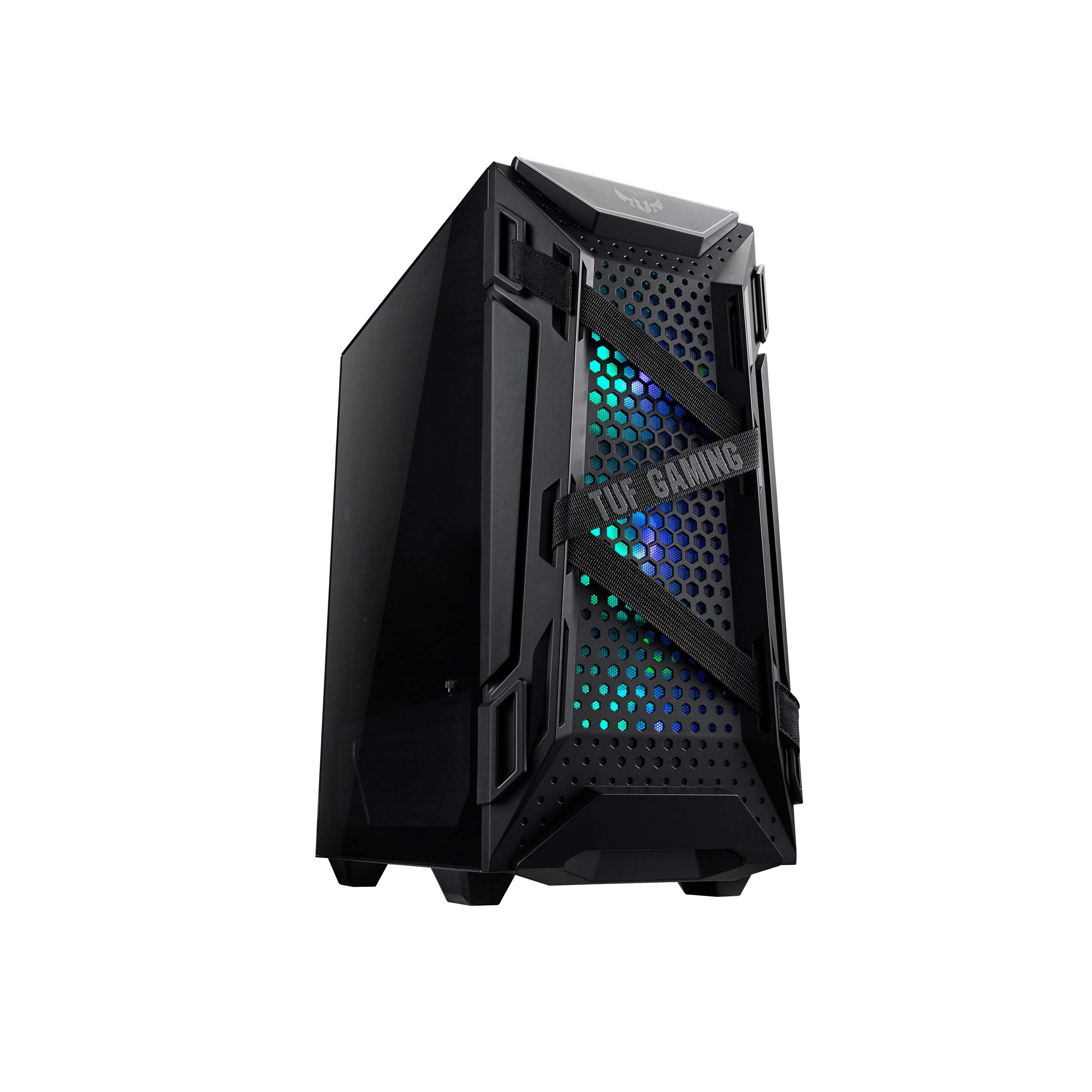 ASUS TUF Gaming GT301 Mid-Tower PC Case - Compact ATX Computer Case with Honeycomb Front Panel, 120mm Aura RGB Fans, Headphone Hook & 360mm Radiator Support | Perfect for Gaming PC Builds & Custom Water Cooling Systems