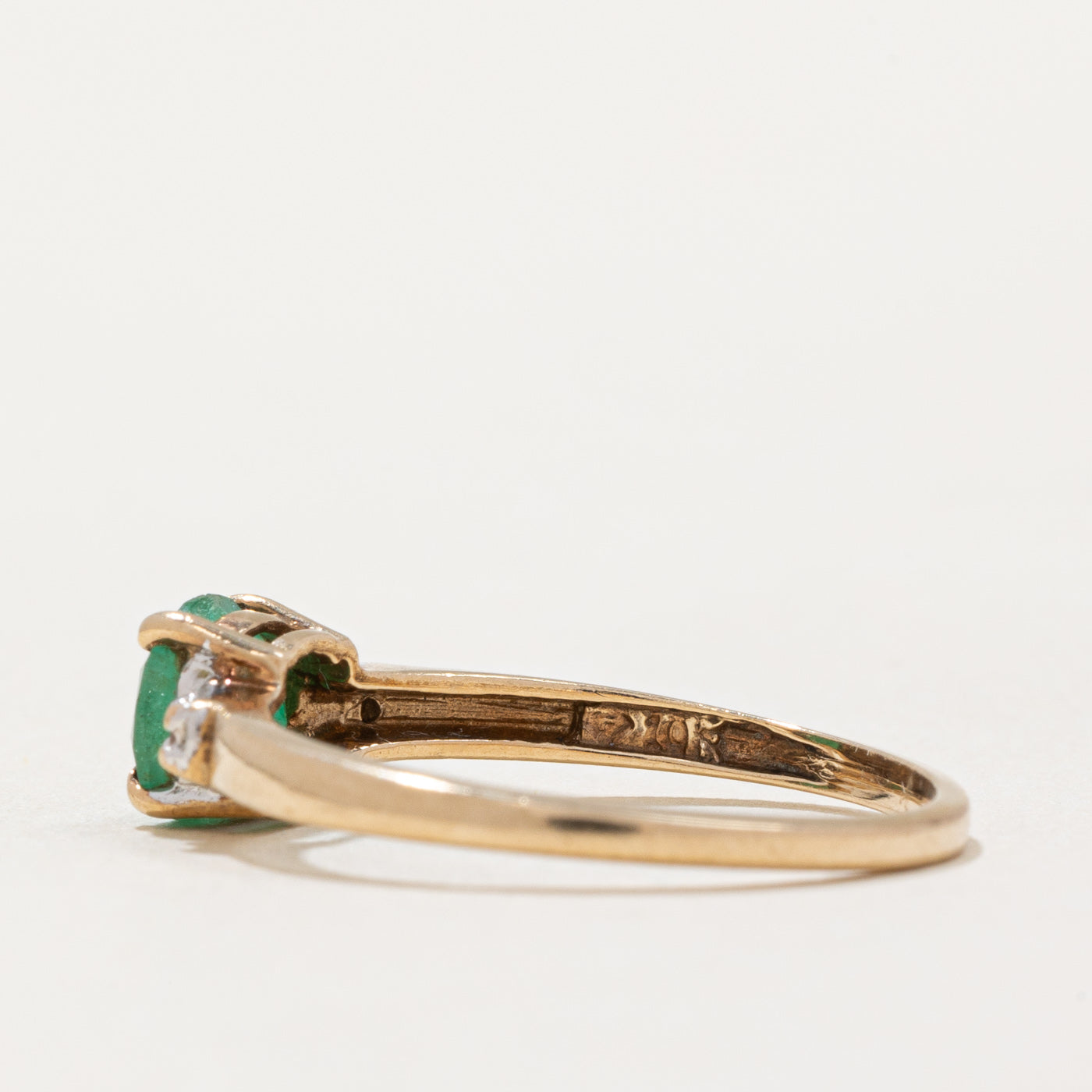 0.60ct Round Cut Emerald & Diamond Ring for Women, 0.03ctw, Size 7 - Elegant Engagement & Wedding Jewelry Gift for Her