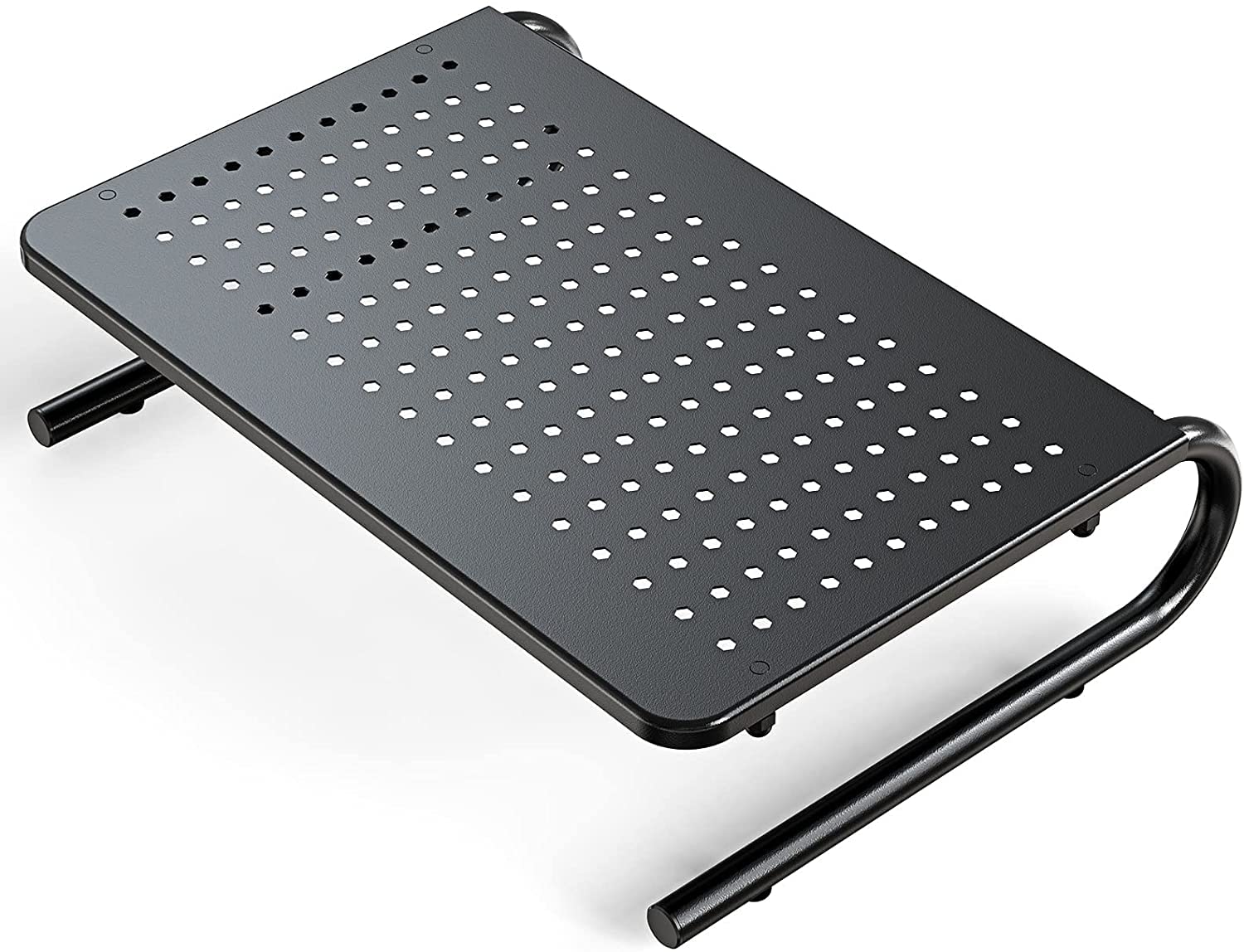 Ergonomic Monitor Stand Riser with Ventilation - Adjustable Laptop Stand for Desk, Computer Stand for PC & Printer - Space Saving Desk Organizer for Home & Office Use - Perfect for Work, Study & Gaming Setup