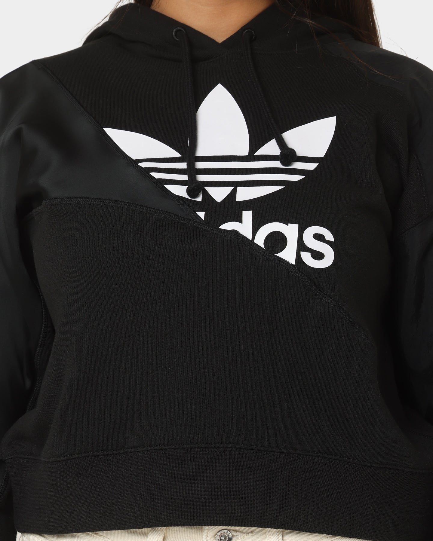 Adidas Women's Adicolor Split Trefoil Hoodie - Black | Casual Pullover Sweatshirt for Gym, Running & Streetwear Fashion