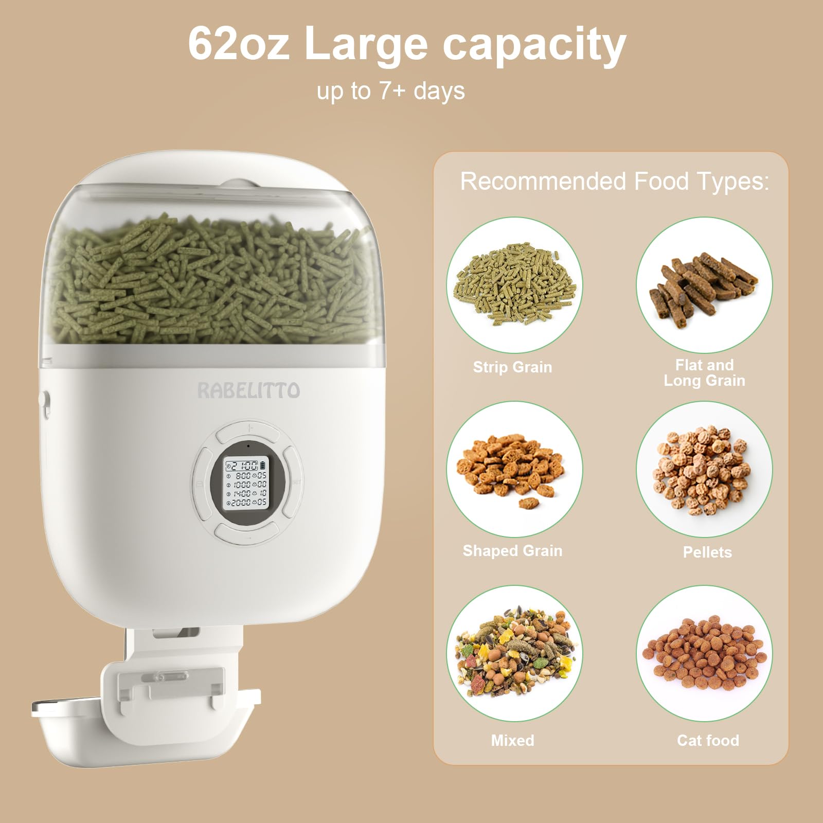 Automatic Rabbit Feeder with Timer - Programmable Pet Food Dispenser for Small Animals (Bunny, Chinchilla, Hedgehog) - 4 Meals Per Day with Portion Control & Desiccant Bag - Perfect for Home, Office, or Travel Use