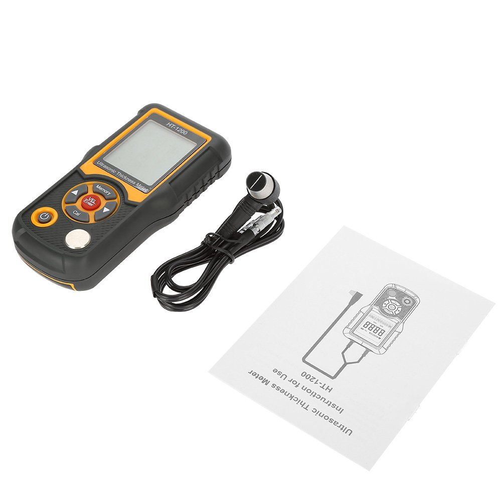 HT-1200 Ultrasonic Thickness Gauge - Digital LCD Meter with 2-300mm Range for Metal, Plastic & Pipe Measurement | Industrial & Home DIY Use